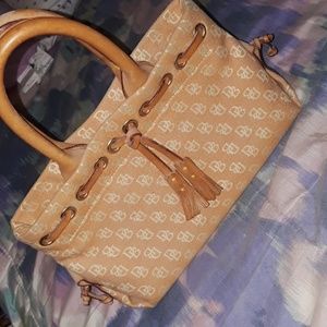 Tan hand bag